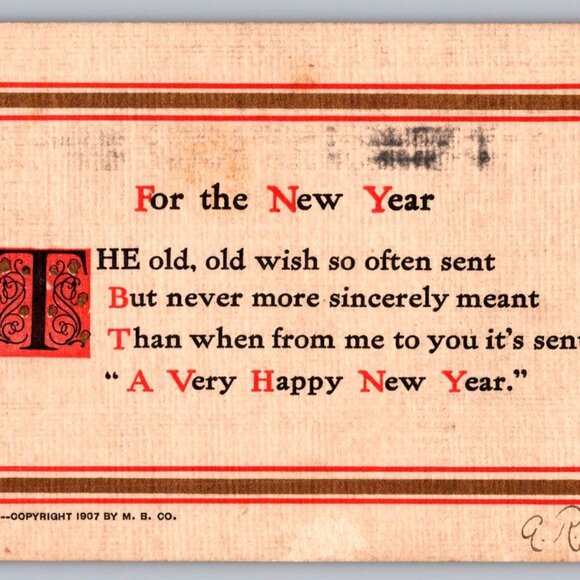 Antique Postcards Lot of 9  New Years Day #1052 - Picture 3 of 9